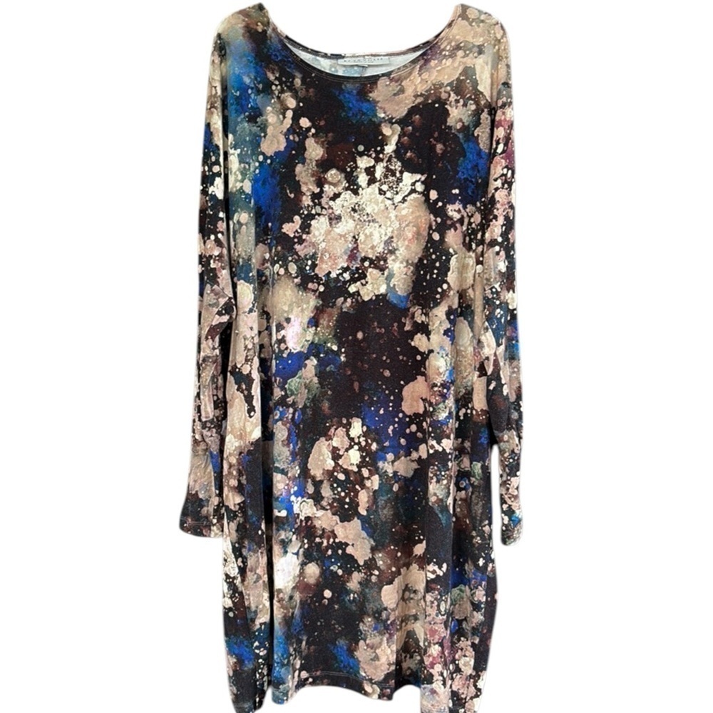 EUC Bryn Walker Damien Galaxy Print Jersey L/S Tunic / Dress Oversized Small